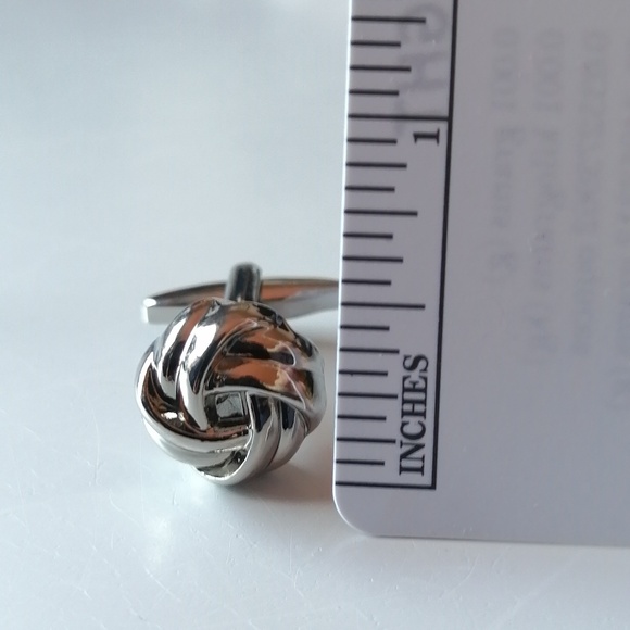 Stainless Steel Love Knot Cufflinks Sophisticated Elegant Black Tie Event - Picture 8 of 9
